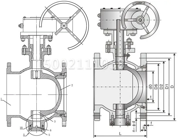 側裝偏心半球閥結構圖