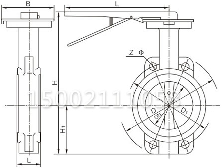 XD71X信號蝶閥結(jié)構(gòu)圖
